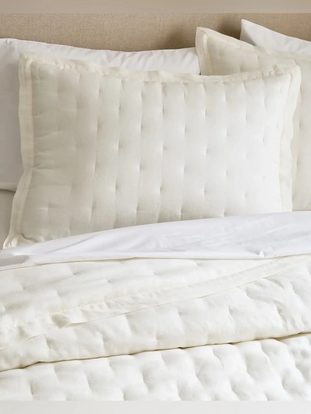NWT Quince Euro Linen Dream  Pillow Shams Standard Ivory